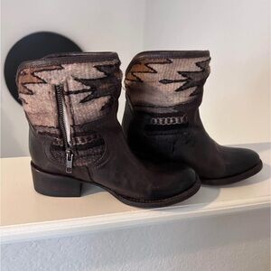 Freebird by Steven Patterned Brown Ankle Boots